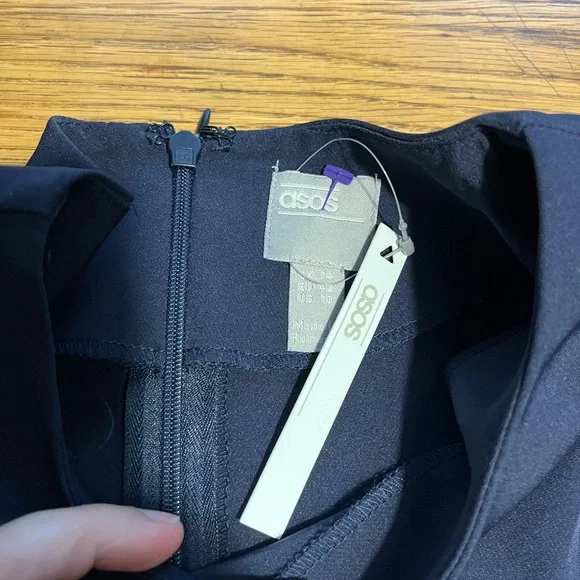 ASOS NWT Chic Navy Midi Dress with front Slit Size 10 - Picture 14 of 15